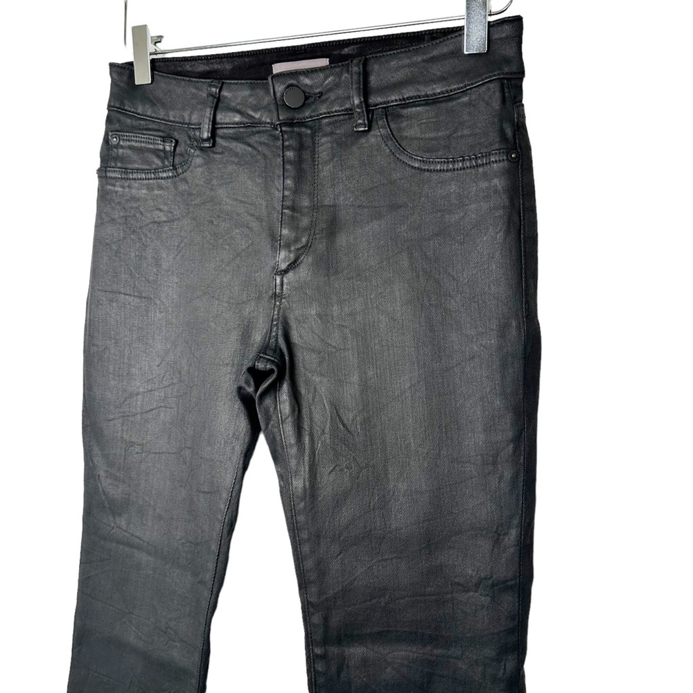 Anthropologie DL1961 Coated Lara Mid Rise Instasculpt Cropped Boot Jeans size 27 - Picture 5 of 10
